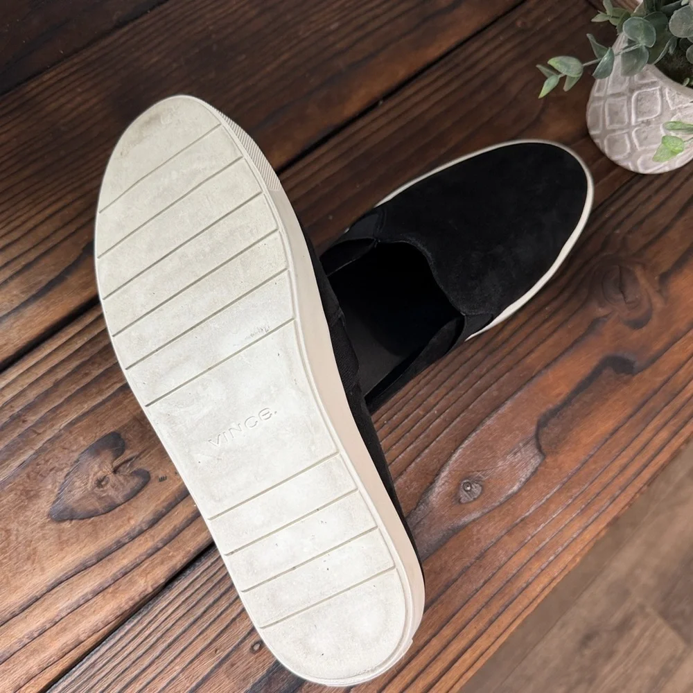 Vince Blair Sneaker Mule Black Suede Slip-On Shoes